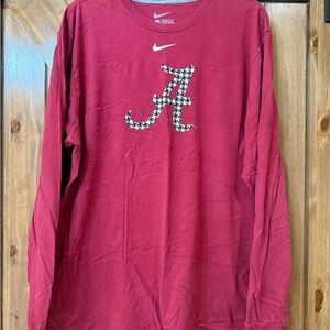 Nike Red Long Sleeve Tee with White Logo